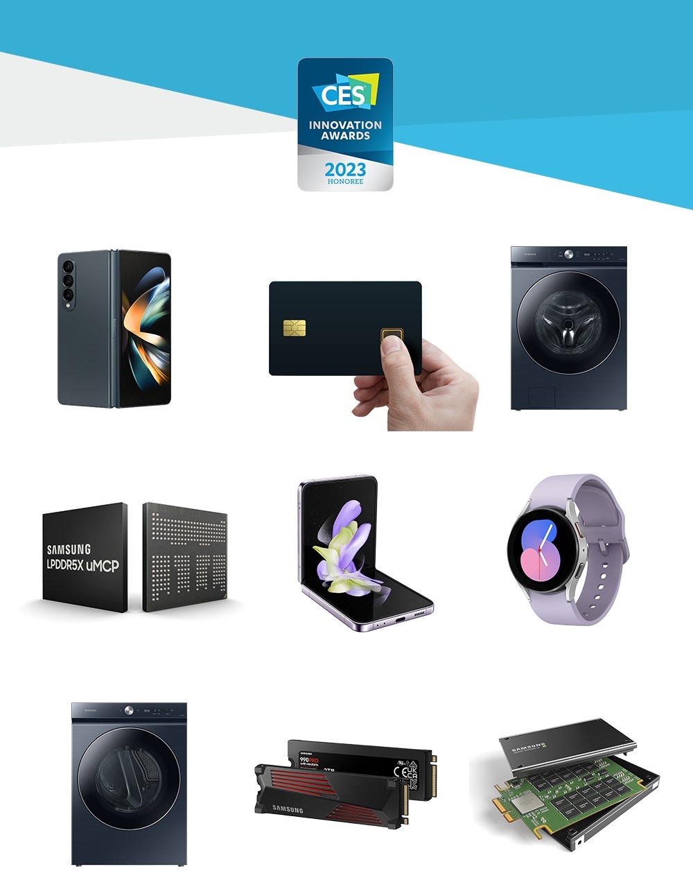 Samsung Electronics collection of products and technologies that won the CES 2023 Innovation Award