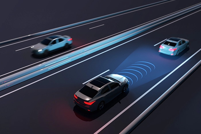 Illustration image expressing autonomous driving using DVS (Dynamic Vision Sensor).