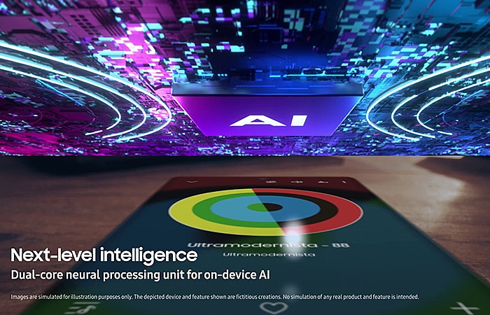 Next-level intelligence. Dual-core neural processing unit for on-device AI.