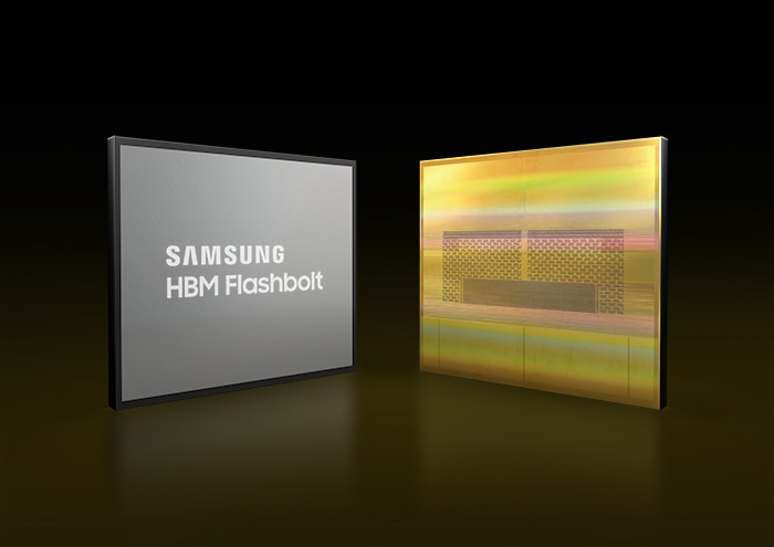 Samsung HBM2E Flashbolt Chip front and back.