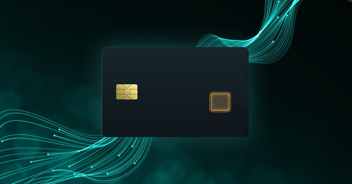 The image of the credit card on a green background.