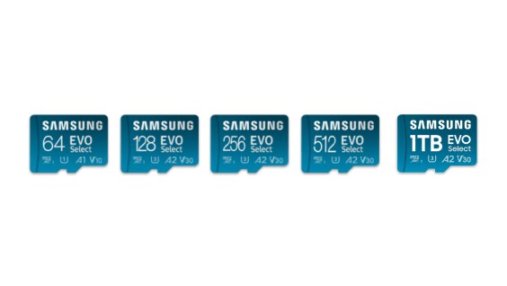 Samsung Semiconductor's microSD Card EVO Select is available in capacities of 64GB, 128GB, 256GB, 512GB and 1TB.