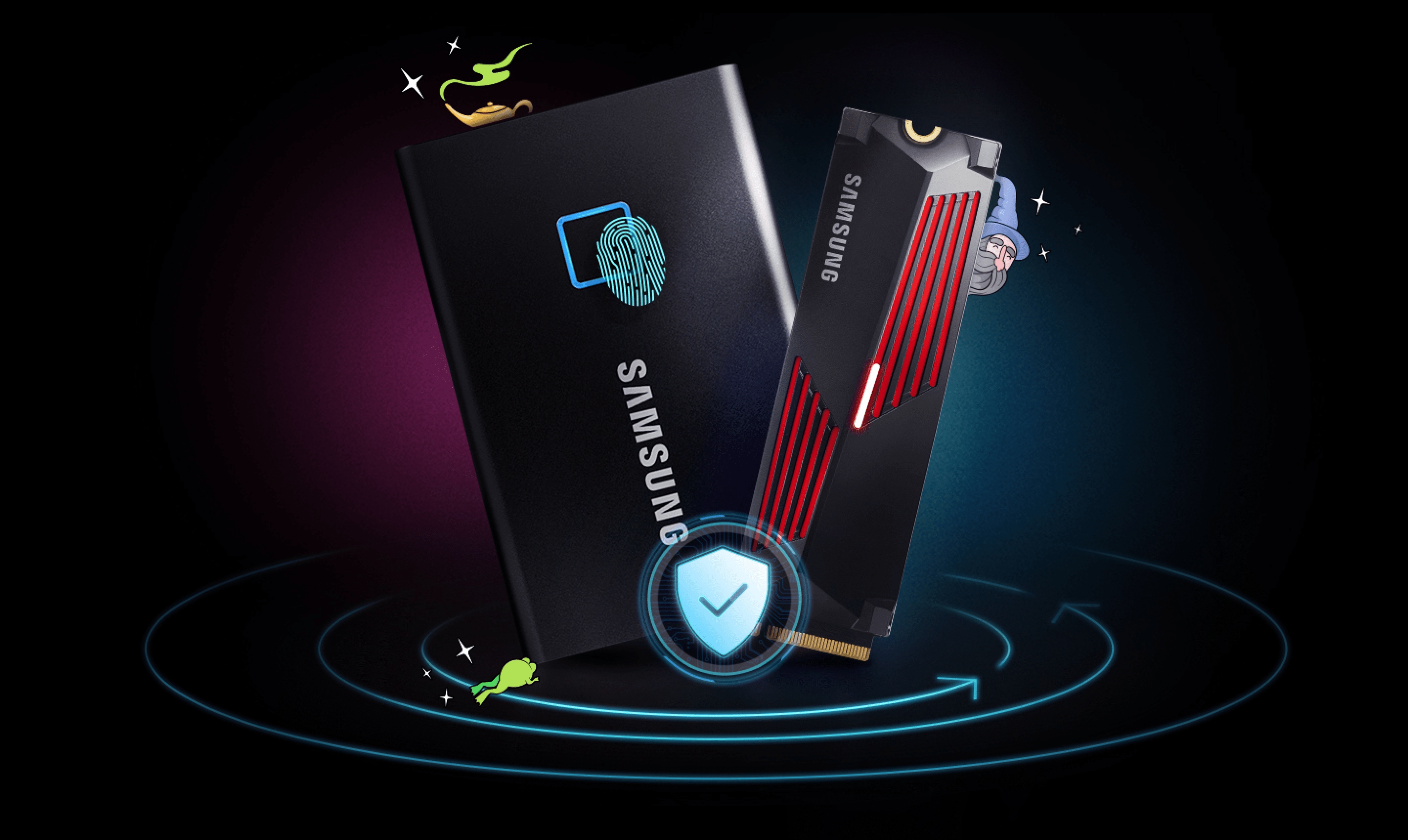 Samsung MagicianソフトウェアのSecure Erase機能に関するイラスト画像