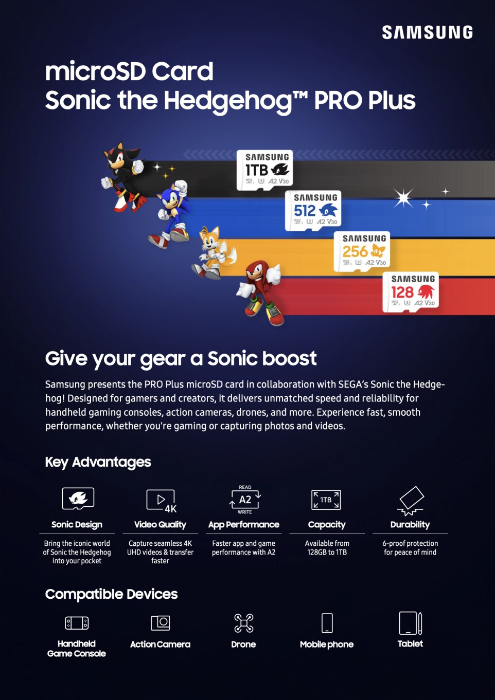 microSD Card Sonic the Hedgehog™ PRO Plus Brochure