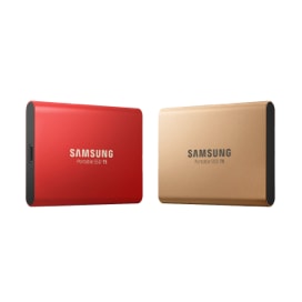 Samsung Semiconductor T5 Red and Gold