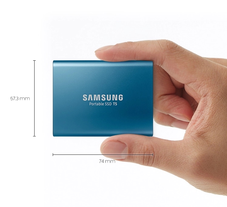 Samsung Semiconductor Portable SSD T5 size