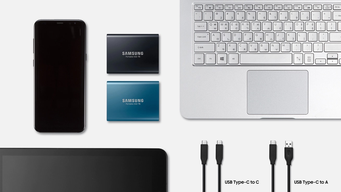 Samsung Semiconductor Portable SSD T5 connect with ease