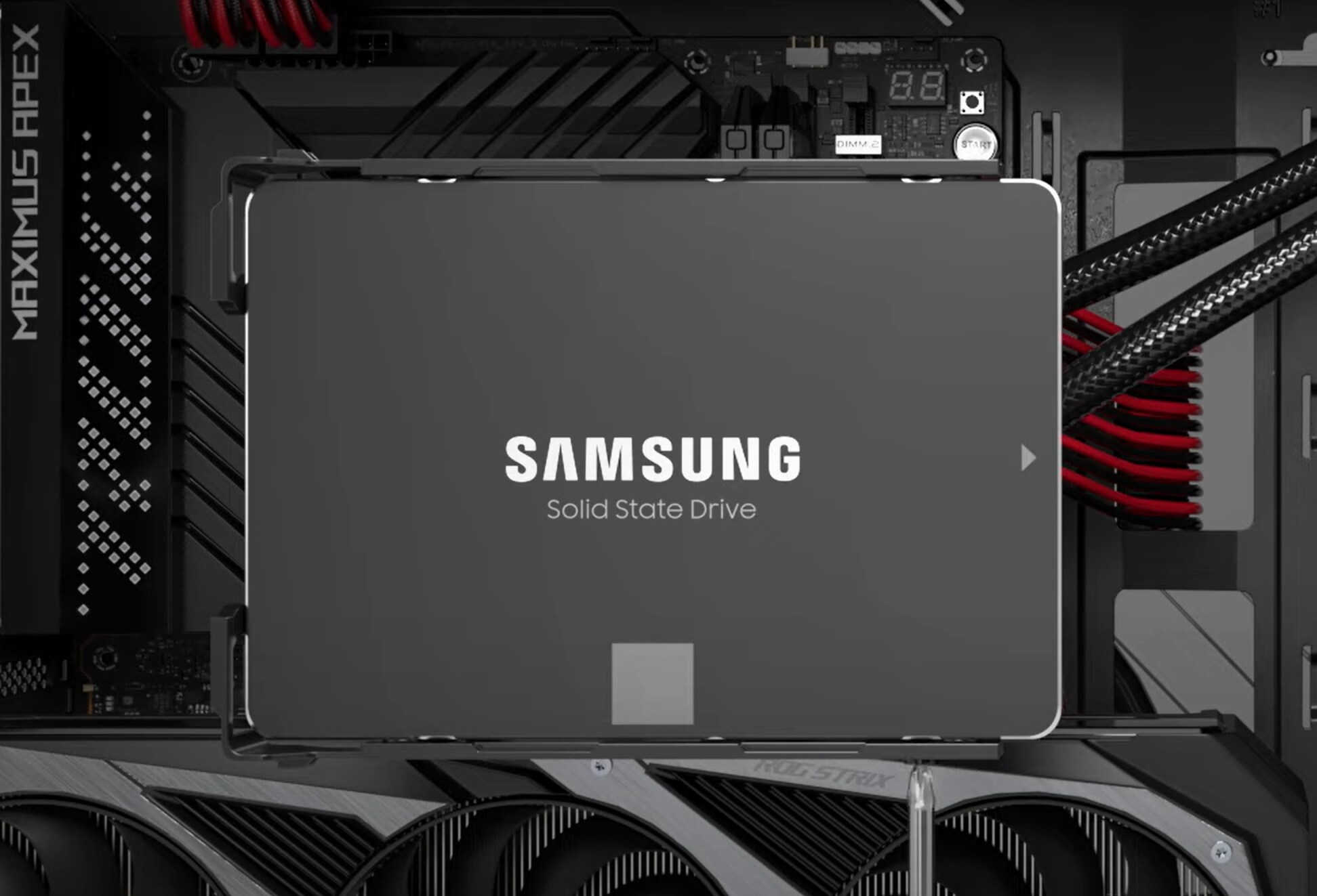 Video thumbnail featuring a Samsung 870 EVO SSD installed in a PC