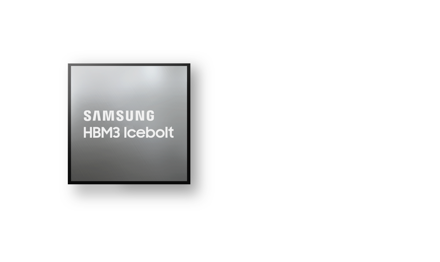 Samsung HBM against an image of an AI robot and neural network.
