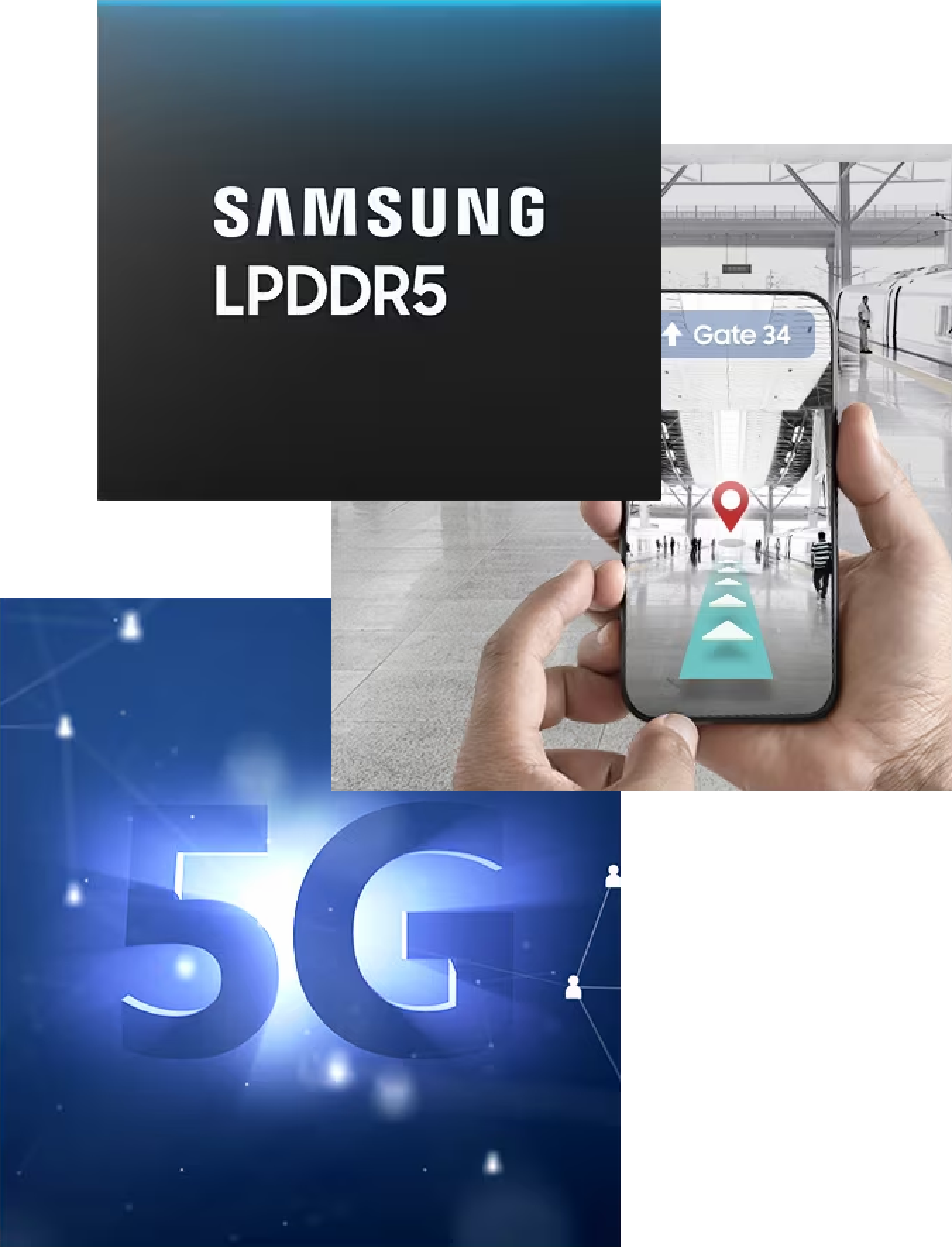 5G 및 AR지도 이미지에 대한 삼성 LPDDR5