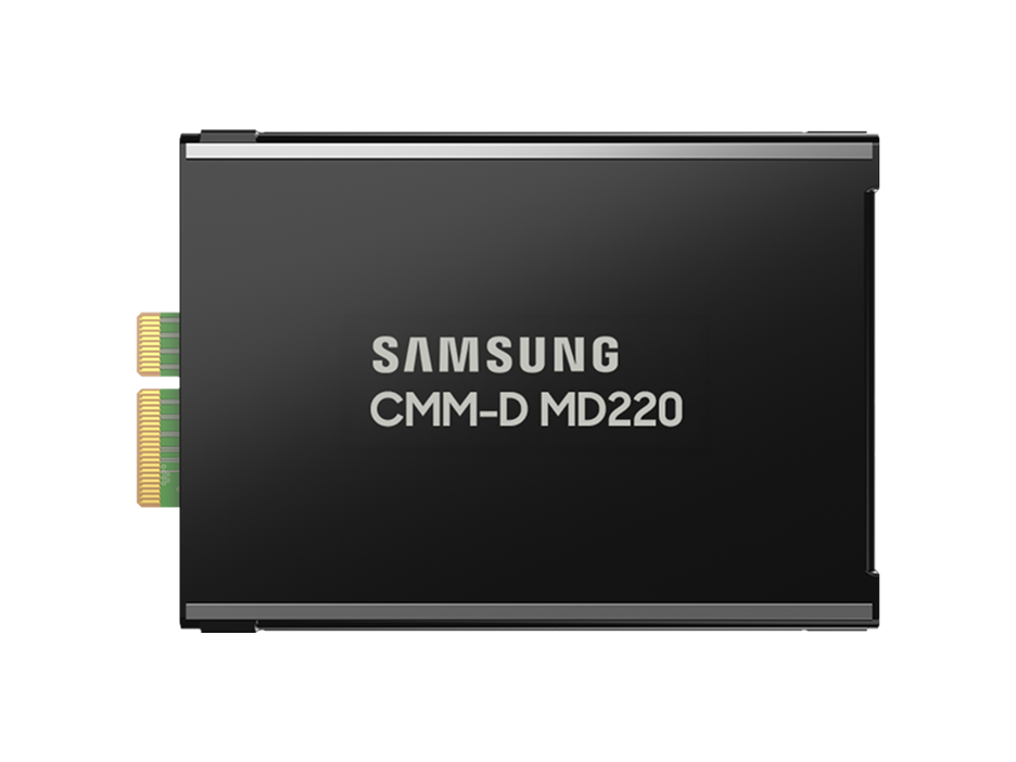 고성능 컴퓨팅을 위한 삼성 MD220 CXL DRAM 메모리 모듈 전면 모습