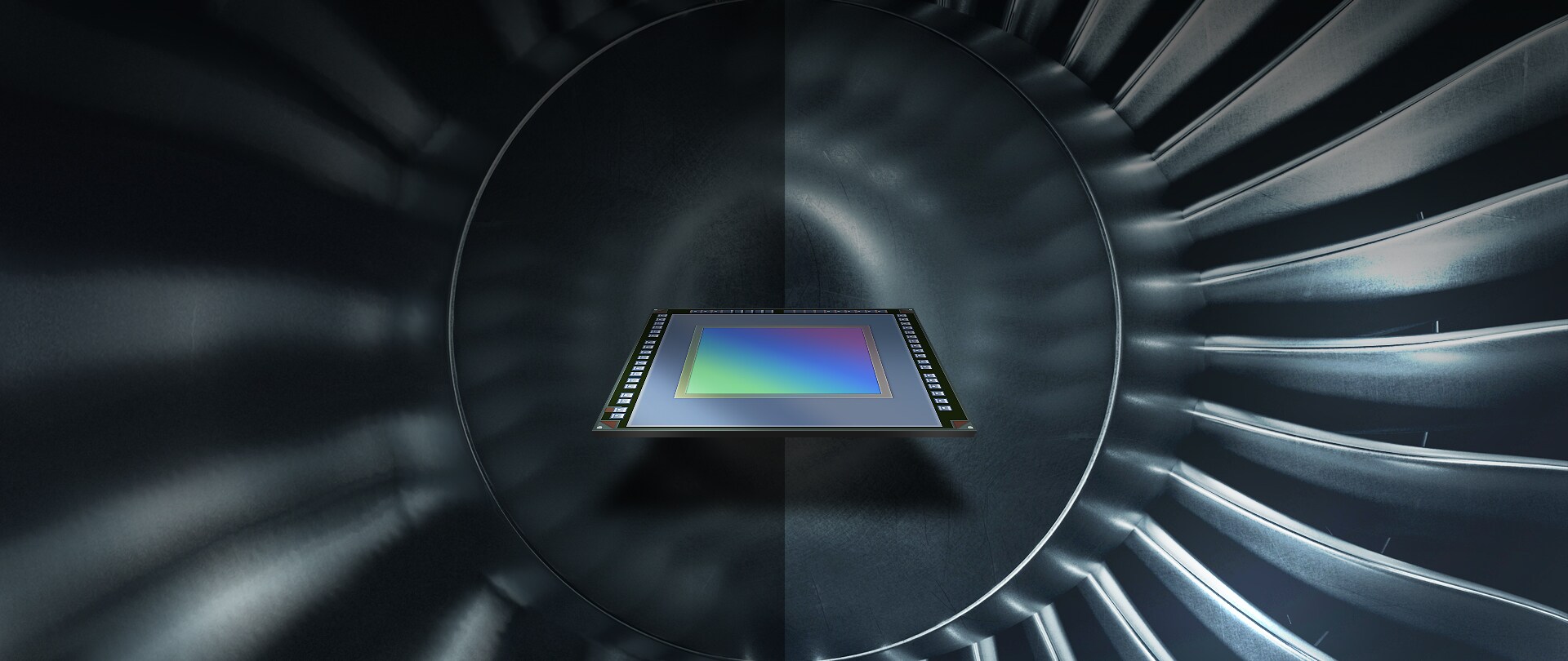 ISOCELL Vizion Global Shutter chip showcases Samsung Semiconductor's technical prowess, enabling distortion-free capture of fast-moving images like engine wings.