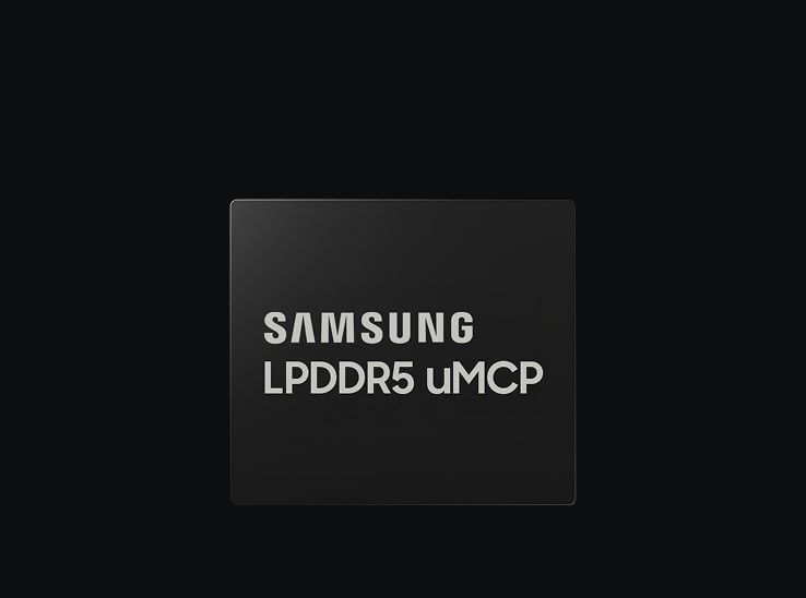 모바일 DRAM과 스토리지를 통합한 Samsung LPDDR5 uMCP 메모리 패키지.