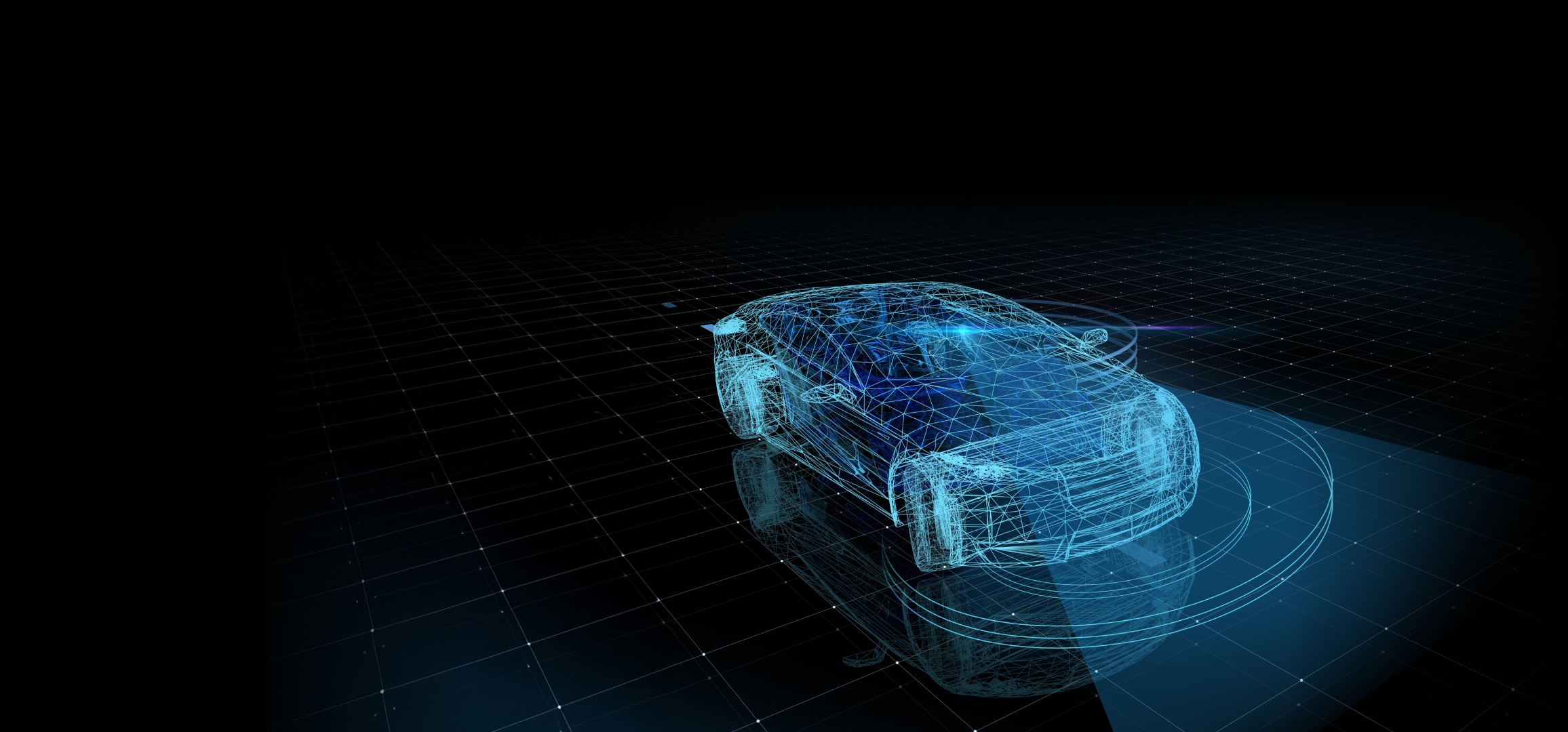 멀티 디스플레이가 장착된 차량 내부 인포테인먼트 시스템의 설명 이미지