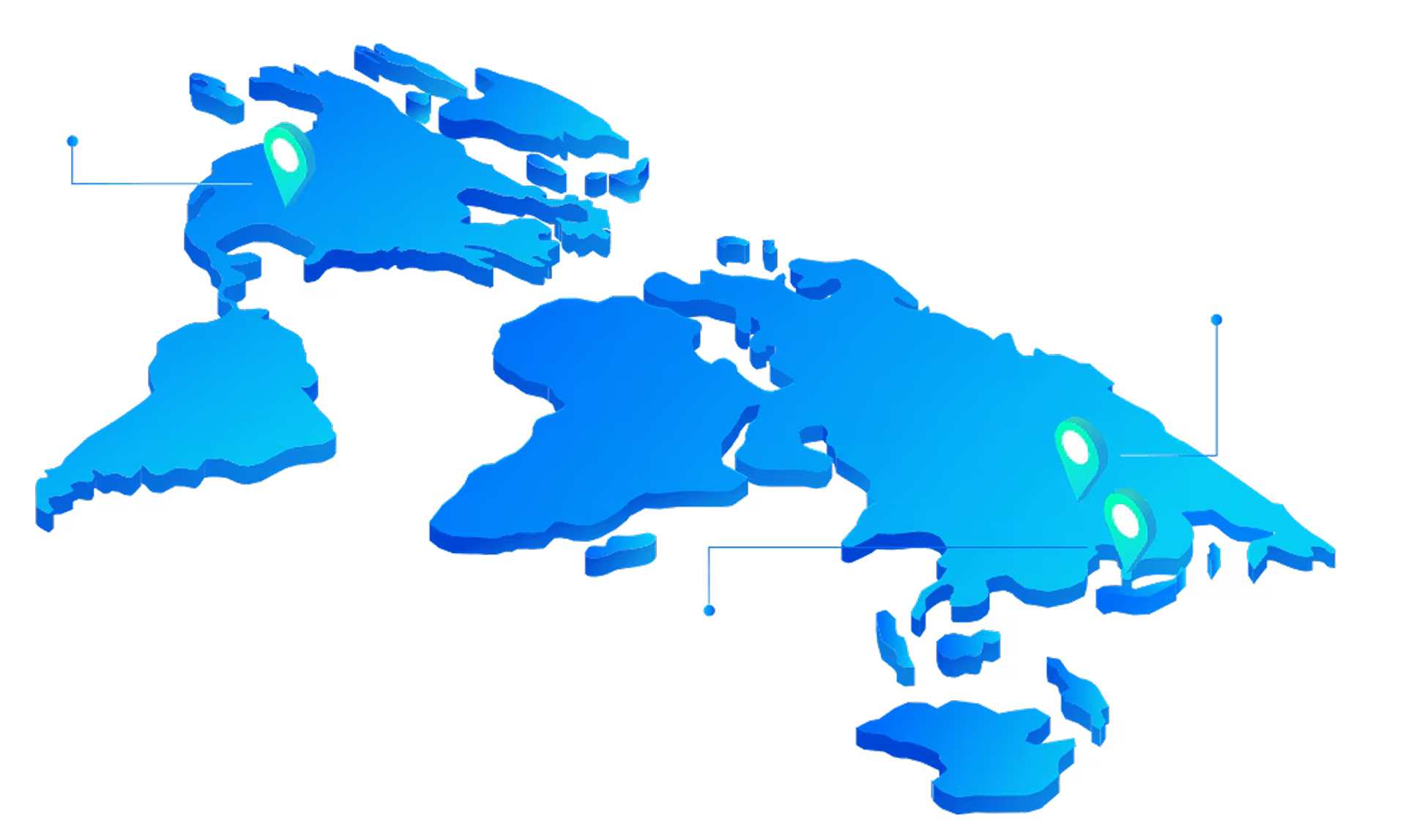 Infographic showing the locations of Korea, China and the United States with icons on a world map.