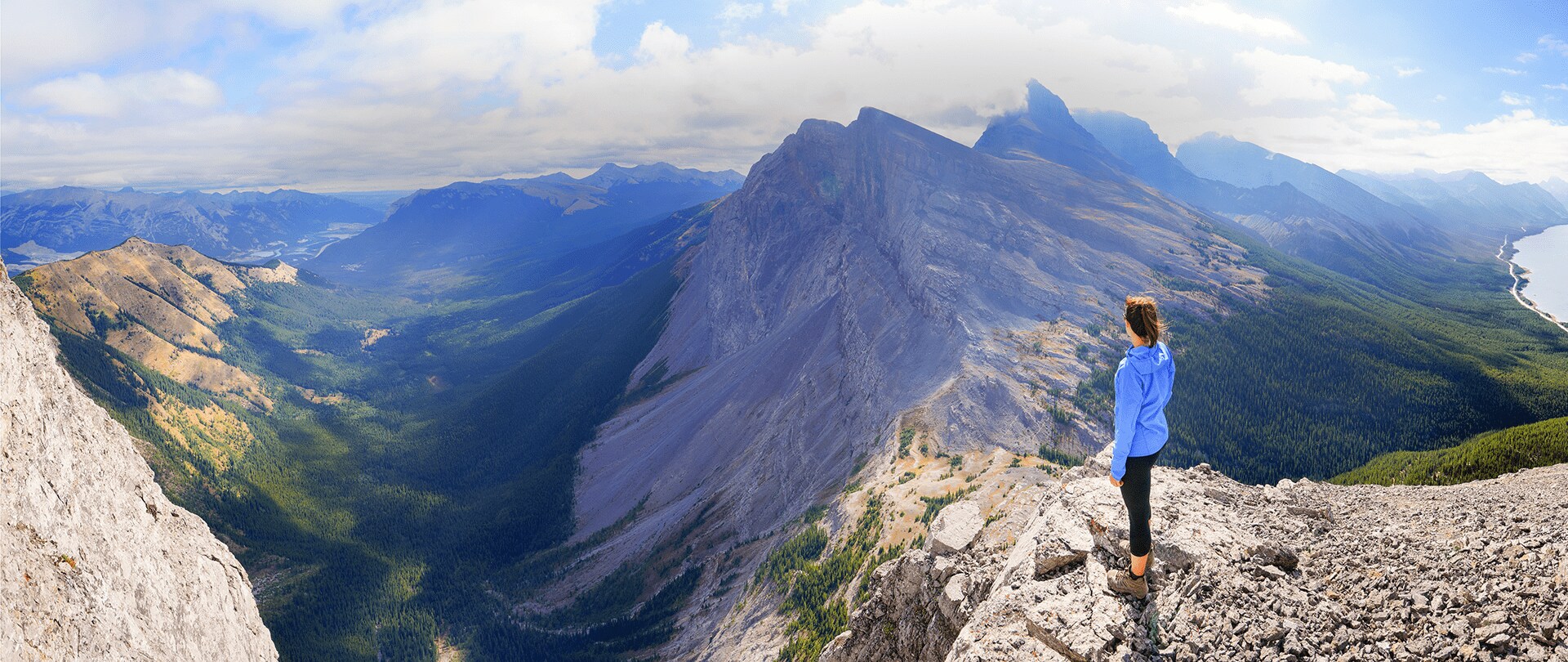 Snow-covered mountains.