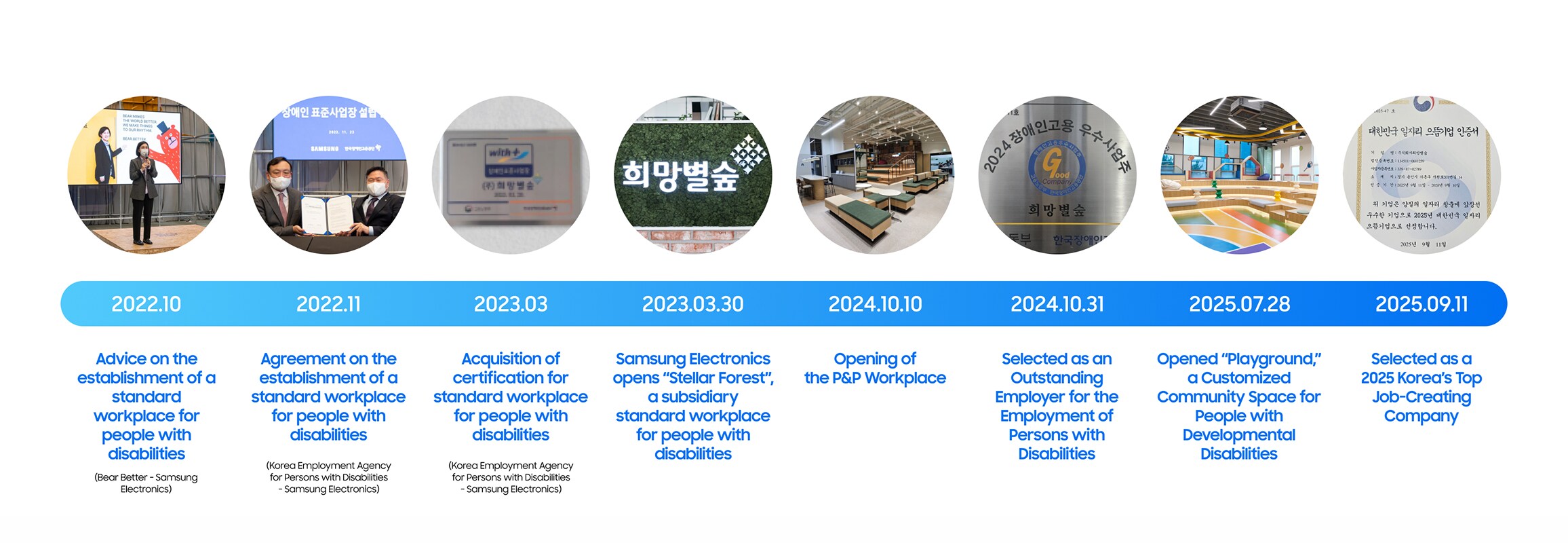 Stellar Forest establishment timeline