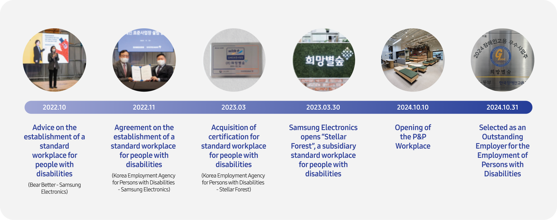 Stellar Forest establishment timeline