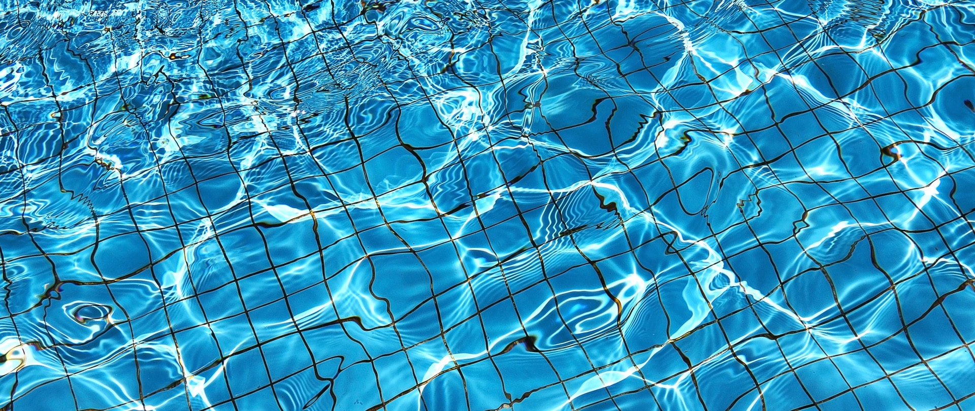 Top view of grid pattern on the bottom of a body of water. The water is so clean, it's easily visible.
