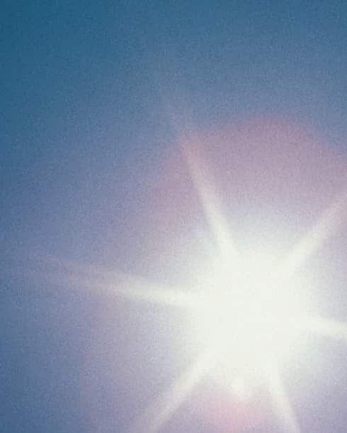 Sun shining in the sky.