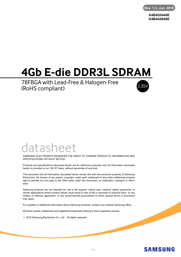 DS K4B4G0846E BY M Rev1 31-0